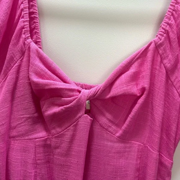 Billabong Hot Pink Puff Sleeve Maxi Dress - Picture 3 of 9